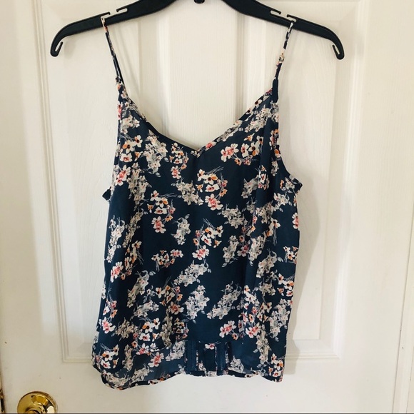 NWT SIENNA SKY Navy floral lightweight spaghetti strap tank top size XS - Picture 6 of 7